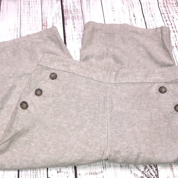 Lane Bryant linen blend tan pants size 14 - Picture 2 of 6